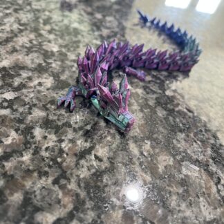 3D Printed Flexible Crystal Dragon – Durable PLA Collectible for Kids & Adults